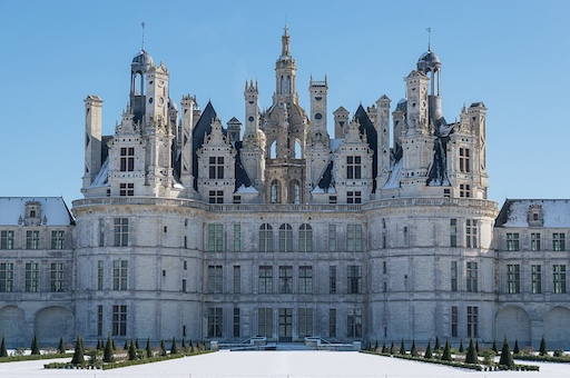 Interior of the double-helix staircase in Chambord