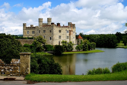 View of Leeds Castle across the moat