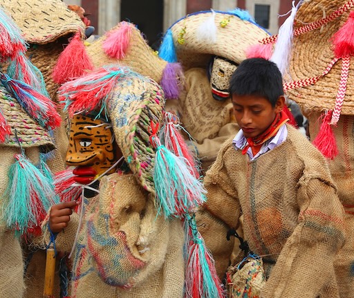 Traditional carved Tlacololero mask