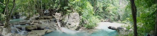 Hiker admiring the fourth tier grotto