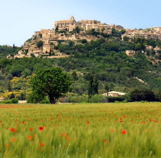 Colorful ochre village of Roussillon in Luberon