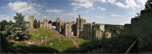 Trebuchet siege engine on display at Warwick Castle