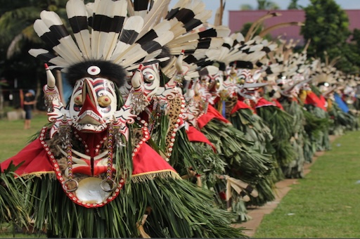 Hudoq Dancers in Traditional Costume