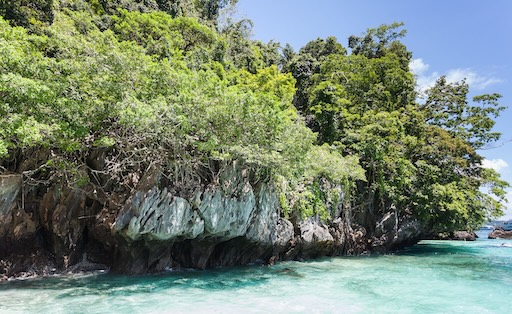 Long Beach Phi Phi with clear skies and turquoise water