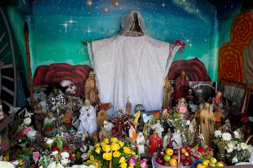Santa Muerte altar in Tepito