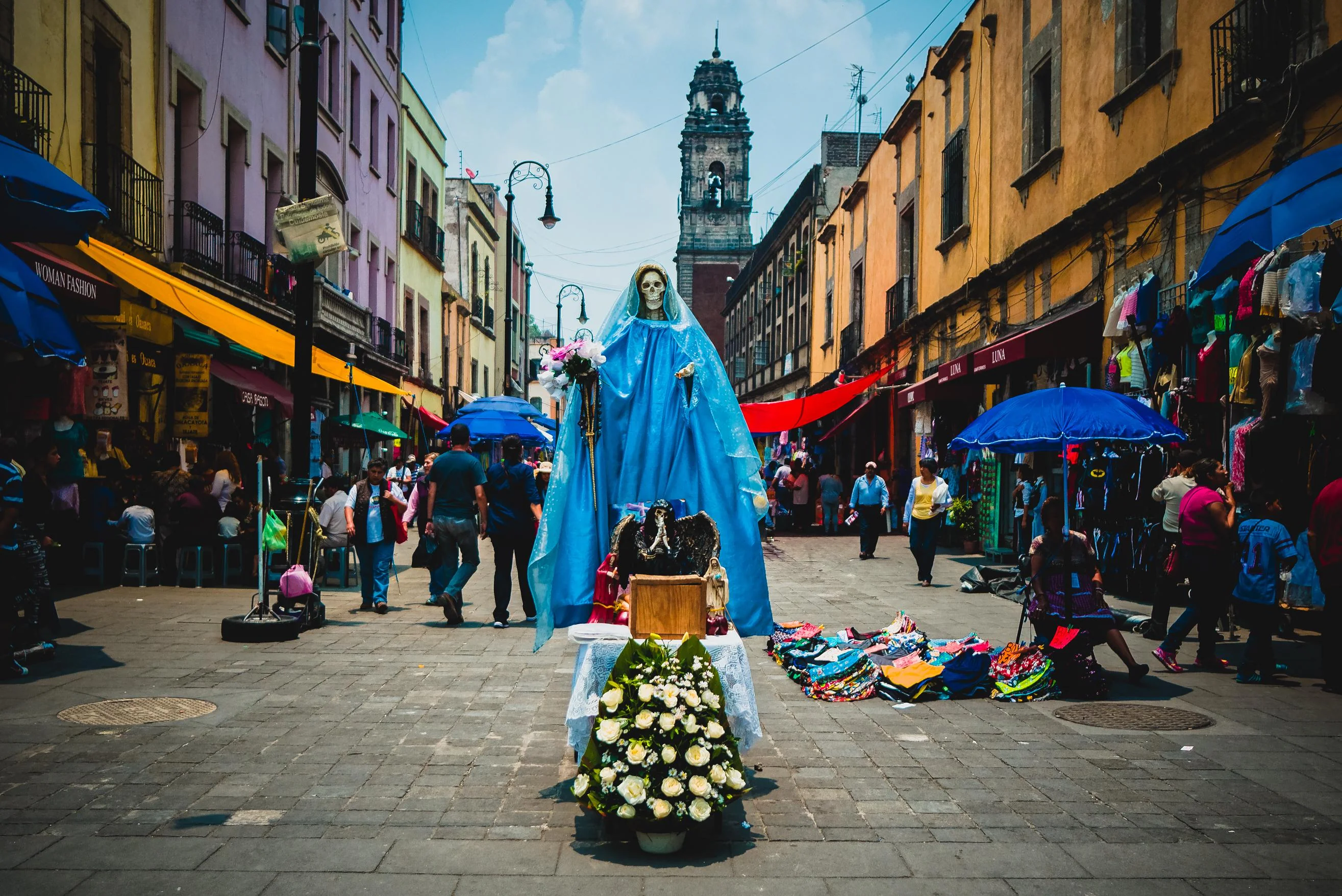 La Santa Muerte statue in Mexico City