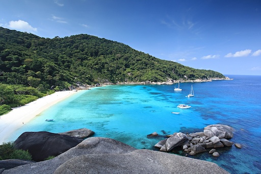 View from Sail Rock looking down at Similan Island bay