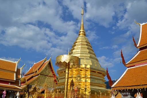 Staircase leading up to Wat Phra That Doi Suthep guarded by Naga serpents