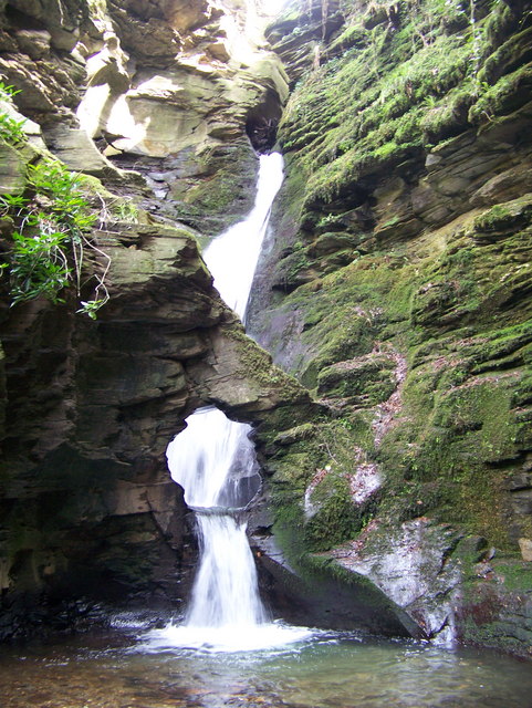 Shaded forest trail leading to St. Nectan's Glen