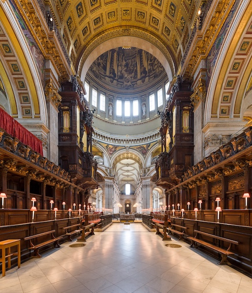 Interior view of the Whispering Gallery in St Paul’s Cathedral