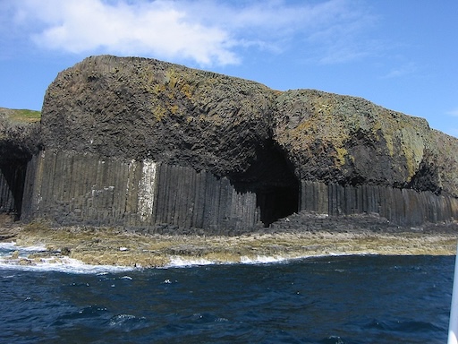 Basalt columns forming the entrance to Fingal's Cave on Isle of Staffa