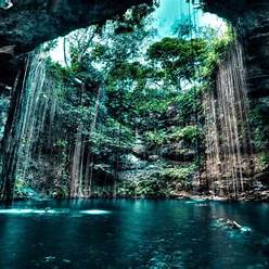 Dark waters of the Cenote Sagrado