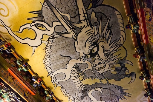 Ceiling painting of the Crying Dragon at Nikko