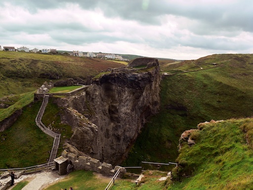 Tintagel Castle seen from the cliffs